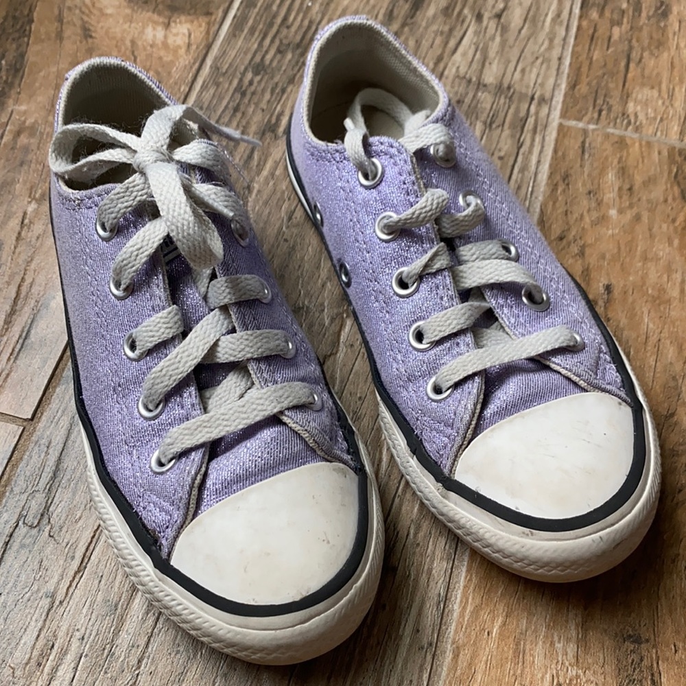 Purple glitter converse
